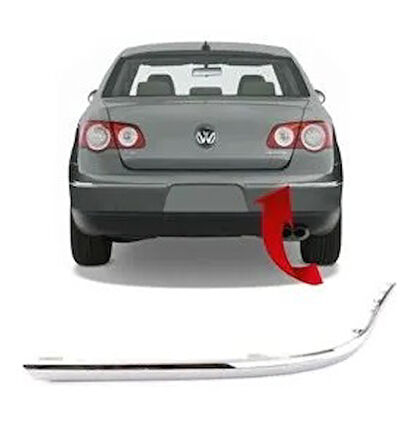 Passat Tampon Nikelajı Arka Sag 2006-2011 Krom