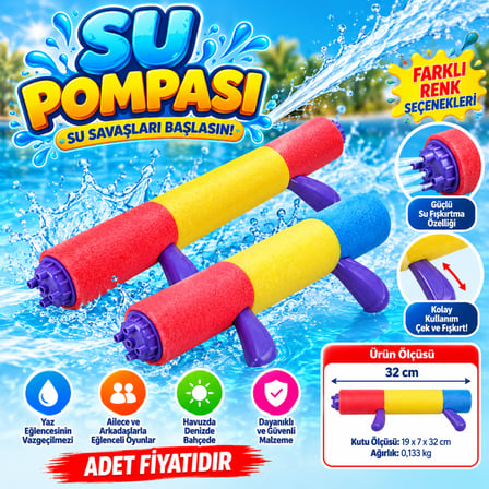 Su Pompası 32 cm - Mavi - Kırmızı (adet fiyatıdır)