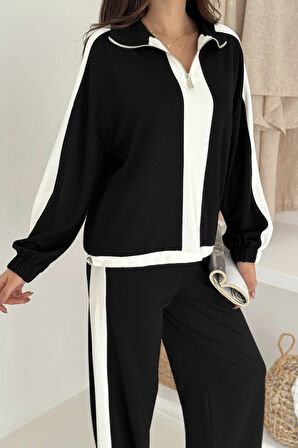 Garnili Yarım Fermuarlı Modal Takım