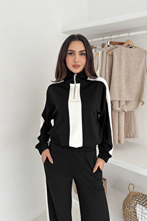 Garnili Yarım Fermuarlı Modal Takım