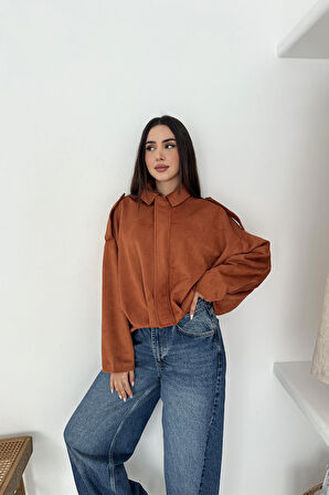 Oversize Astarlı Bomber Süet Ceket