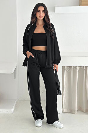 Örme Duble Şerit Detaylı Takım