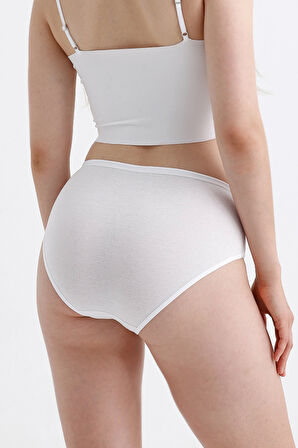 12'li Paket Pamuklu Yüksek Bel Toparlayıcı Özellikli Külot Gri