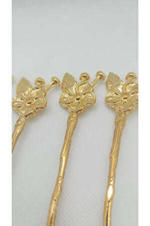 12 Adet Japon Gülü Gold Çay Kaşığı Seti Kahve Ve Kahvaltılık Hediyelik Mutfak Eşyası