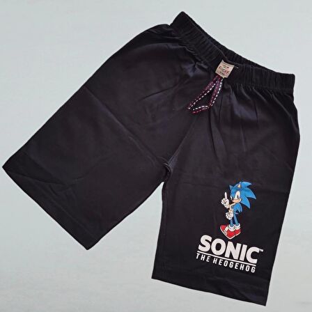 Sonic Desenli Yeşil Renk Şortlu Takım