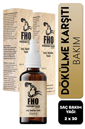 FHO Freshen Hair Dökülen Yavaş Uzayan Saçlara Özel Bitkisel Saç Bakım Serumu 2 x 30 ML