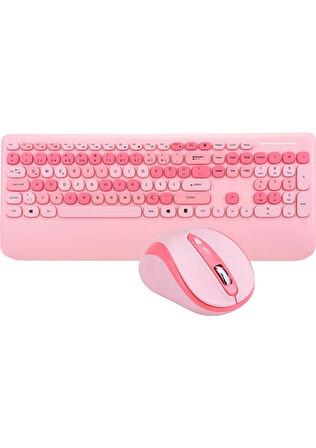  KM-6281 Candy Renkli Tuşlu Turuncu Kablosuz Q Multimedia Klavye + Mouse Set 