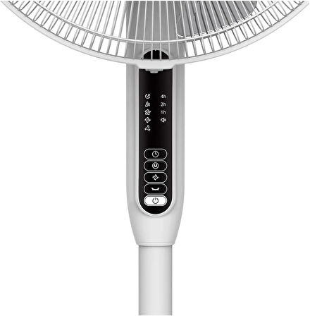 GoodHome 40 cm Ayaklı Vantilatör, 3 Hız Kademeli, 7 Saat Zamanlayıcılı, Uzaktan Kumandalı, Beyaz