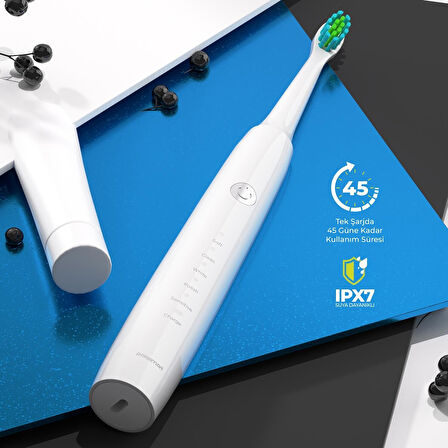 Polosmart PSC75 Şarjlı Diş Fırçası — 500 mAh, IPX7 Waterproof, 5 Farklı Fırçalama Modu
