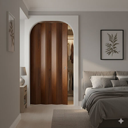 Katlanır Kapı Meşe 82x203 cm | Alan Tasarruflu Akordiyon Kapı – Şık, Dayanıklı ve Kolay Montaj