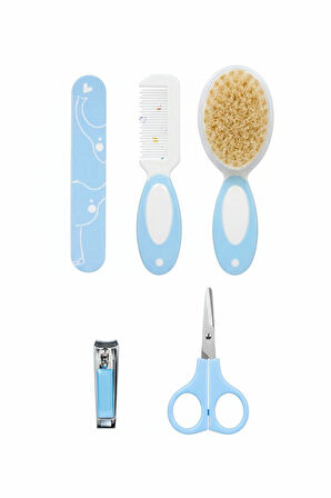 Bebek Saç ve Tırnak Bakım Seti / 5 Parça Nazik ve Güvenli Bakım- Mavi