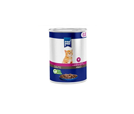 PAW PAW TAVUKLU YAVRU KEDİ KONSERVESİ 400GR.