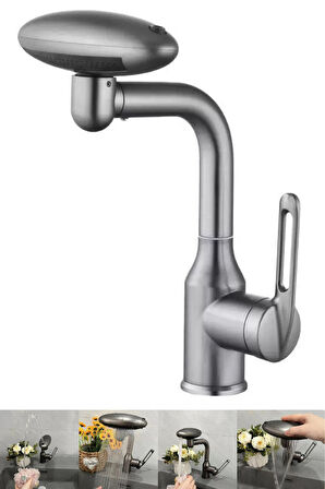 Fonksiyonel Banyo Lavabo Bataryası - Saç Yıkama-Abdest-Hijyen Tasarımı Lavabo Musluğu ABS Plastik