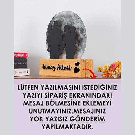 Veraart Işıklı Pleksi Dolunay Kişiselleştirilebilir Dekoratif Biblo Family 4 Kişilik Aile Anahtar Askılığı