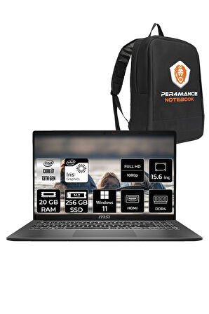 MSI Modern 15 F13MG i7 1355U 20GB 256GB SSD 15.6" FHD 60Hz W11P Taşınabilir Bilgisayar & PER4 ÇANTA