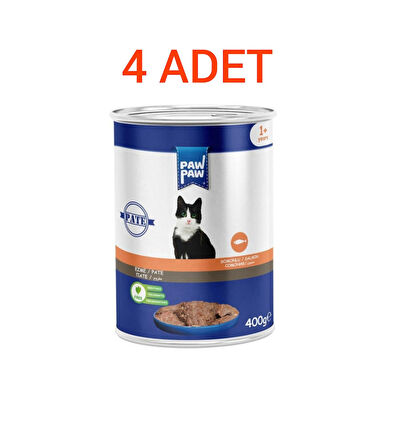 PAW PAW SOMONLU YETİŞKİN KEDİ MAMASI 400GR.X4ADET