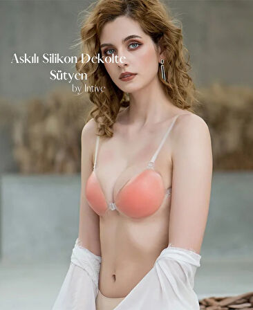 Ten Rengi Dekolte Silikon Yapışkanlı Önden Kopçalı Askılı Sütyen