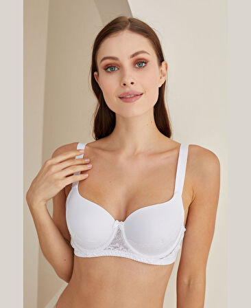 Dantelli Minimizer Toparlayıcı Büyük Beden Kalın Askılı Balenli Desteksiz Sütyen