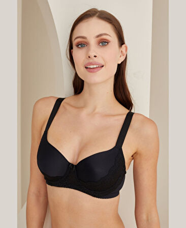 Dantelli Minimizer Toparlayıcı Büyük Beden Kalın Askılı Balenli Desteksiz Sütyen