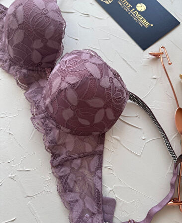 Jasmine Askıları Parlak Taşlı Hafif Destekli Dantelli Soft Cup İthal Sütyen (B-C Cup)