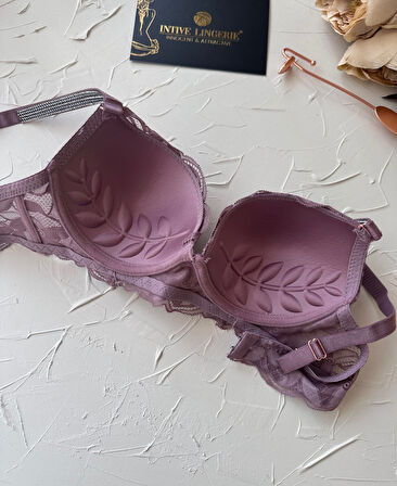 Jasmine Askıları Parlak Taşlı Hafif Destekli Dantelli Soft Cup İthal Sütyen (B-C Cup)