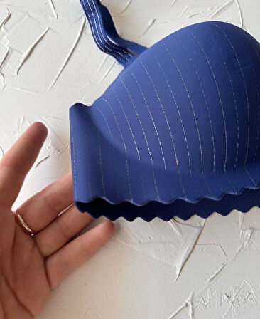 Jennie İthal Lazer Kesim Dikişsiz Parlak İpli El Kaplı Push-up Sütyen -FK1204