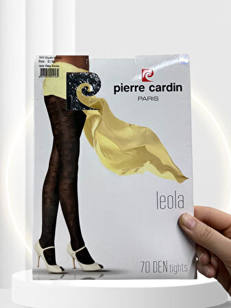 Pierre Cardin Paris Leola 70 Den Kalın Dantel Desenli Siyah Külotlu Çorap