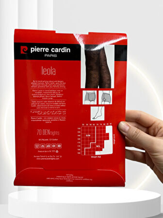 Pierre Cardin Paris Leola 70 Den Kalın Dantel Desenli Siyah Külotlu Çorap