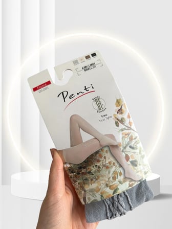 Penti Flame 220 Den Önü Geometrik Desenli Bambu Katkılı Triko Külotlu Çorap