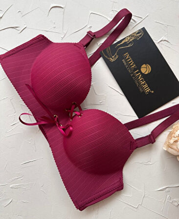 Jennifer Balensiz Push-up Destekli Lazer Kesim Dikişsiz Önden Bağlamalı Çekici Günlük Sütyen