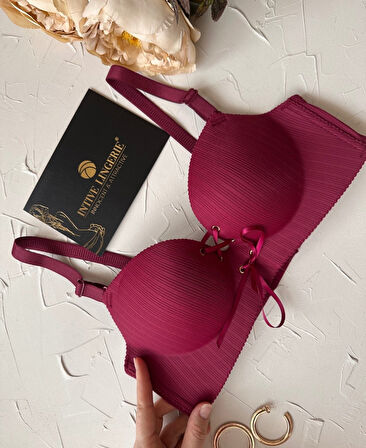 Jennifer Balensiz Push-up Destekli Lazer Kesim Dikişsiz Önden Bağlamalı Çekici Günlük Sütyen