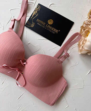 Jennifer Balensiz Push-up Destekli Lazer Kesim Dikişsiz Önden Bağlamalı Çekici Günlük Sütyen