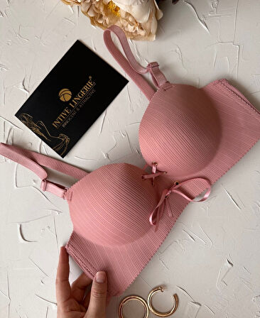 Jennifer Balensiz Push-up Destekli Lazer Kesim Dikişsiz Önden Bağlamalı Çekici Günlük Sütyen