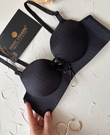 Jennifer Balensiz Push-up Destekli Lazer Kesim Dikişsiz Önden Bağlamalı Çekici Günlük Sütyen