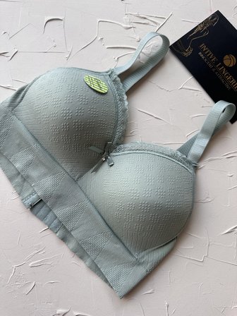Celine C Cup Bambu Hisli Ultra Rahat Polamid Kumaştan Dokulu Dantel Detaylı Balensiz Desteksiz Sütyen