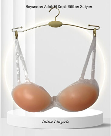 Intive El Kaplı Destekli Push Up Boyundan Askılı Dekolte Kıyafetler İçin Silikon Sütyen