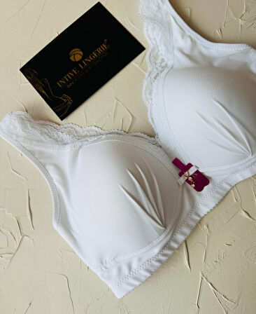 Harper Balensiz Desteksiz V Yaka Kesim Kaplı Dantelli Ultra Kaliteli Rahat C Cup Sütyen