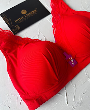 Harper Balensiz Desteksiz V Yaka Kesim Kaplı Dantelli Ultra Kaliteli Rahat C Cup Sütyen