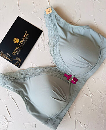 Harper Balensiz Desteksiz V Yaka Kesim Kaplı Dantelli Ultra Kaliteli Rahat C Cup Sütyen