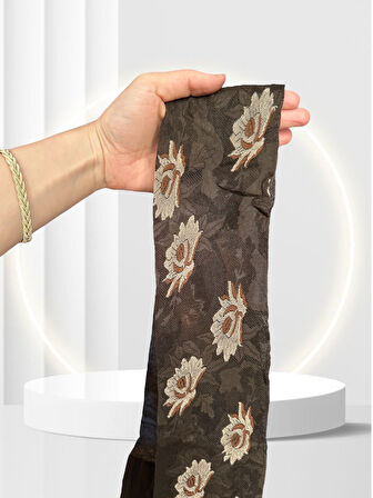 Grisi Tania Çiçek Desenli Baskılı Güpür Dantel Görünümlü 20 Den Desenli Külotlu Çorap (Made in Italy)