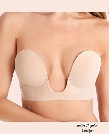 Revolution Yeni Nesil V Yaka Yanlardan Yapıştırma Hayalet Straplez Sütyen (Dekolteli Elbiseler İçin)