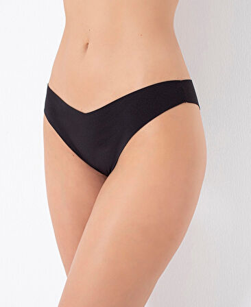 NBB Lazer V Kesim Yüksek Bel 3'lü Paket Külot (Bordo, Ten, Siyah, Pudra)