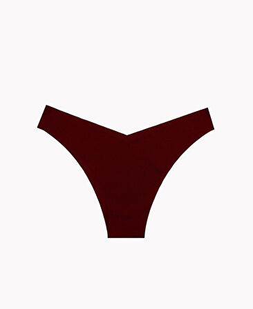 NBB Lazer V Kesim Yüksek Bel 3'lü Paket Külot (Bordo, Ten, Siyah, Pudra)