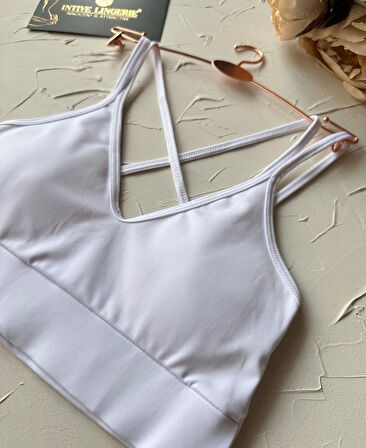 Aurafit V Yaka Arkası Çapraz İp Askılı Tasarım Spor Sütyeni/Büstiyer-9024