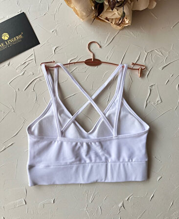Aurafit V Yaka Arkası Çapraz İp Askılı Tasarım Spor Sütyeni/Büstiyer-9024