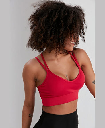 Aurafit V Yaka Arkası Çapraz İp Askılı Tasarım Spor Sütyeni/Büstiyer-9024