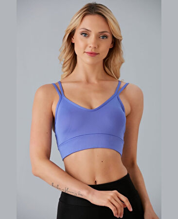Aurafit V Yaka Arkası Çapraz İp Askılı Tasarım Spor Sütyeni/Büstiyer-9024