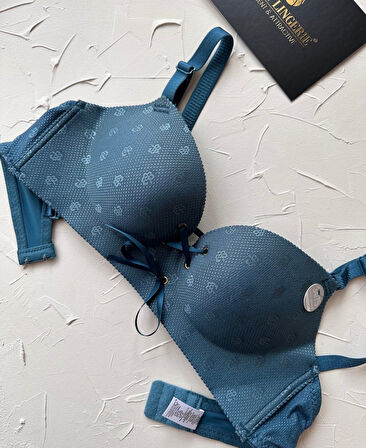 Alice İthal Balensiz Push-up Çiçek Desenli Önden Kurdeleli Sütyen