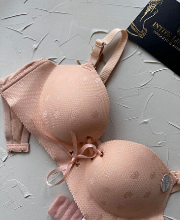 Alice İthal Balensiz Push-up Çiçek Desenli Önden Kurdeleli Sütyen