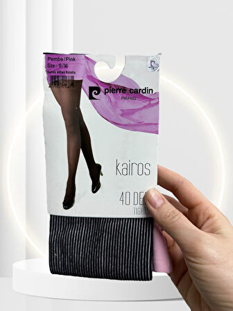 Pierre Cardin Paris Kairos Çift Renk Çizgili Modern 40 Den Kalın Külotlu Çorap